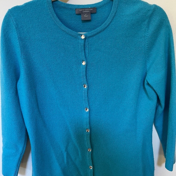 Cashmere Blue Cardigan by Ann Taylor - Picture 1 of 5